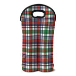 Christmas Madras Plaid Print Double Neoprene Wine Tote