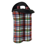Christmas Madras Plaid Print Double Neoprene Wine Tote