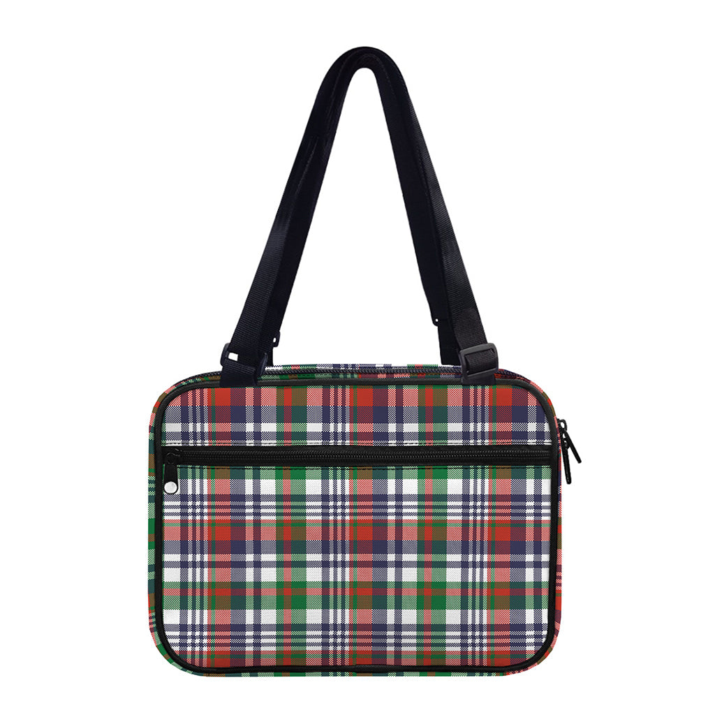 Christmas Madras Plaid Print Double Strap Bible Bag