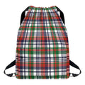 Christmas Madras Plaid Print Drawstring Backpack