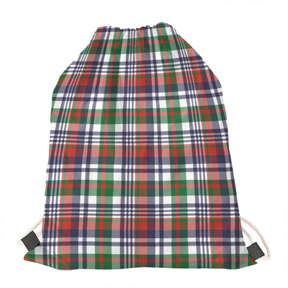 Christmas Madras Plaid Print Drawstring Bag