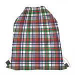 Christmas Madras Plaid Print Drawstring Bag