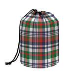 Christmas Madras Plaid Print Drawstring Makeup Bag