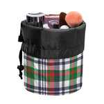 Christmas Madras Plaid Print Drawstring Makeup Bag