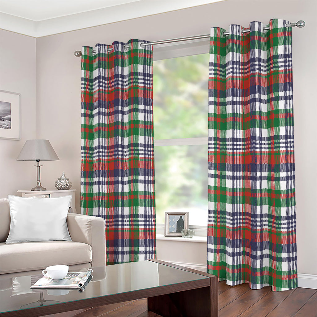 Christmas Madras Plaid Print Extra Wide Grommet Curtains