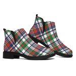 Christmas Madras Plaid Print Flat Ankle Boots