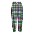 Christmas Madras Plaid Print Fleece Lined Knit Pants