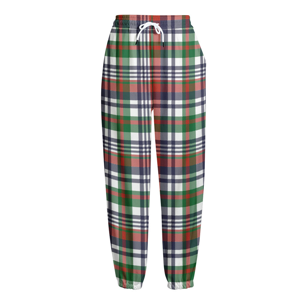Christmas Madras Plaid Print Fleece Lined Knit Pants
