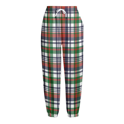 Christmas Madras Plaid Print Fleece Lined Knit Pants