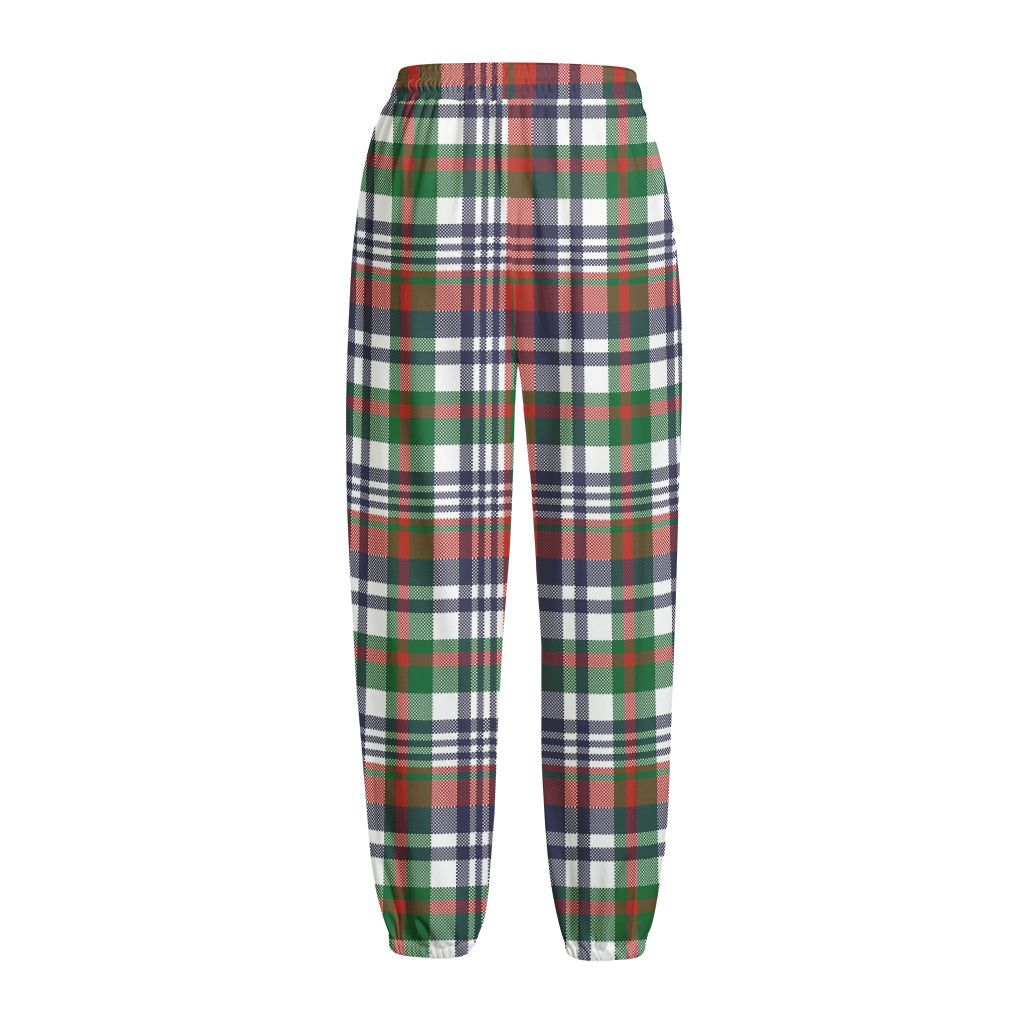 Christmas Madras Plaid Print Fleece Lined Knit Pants