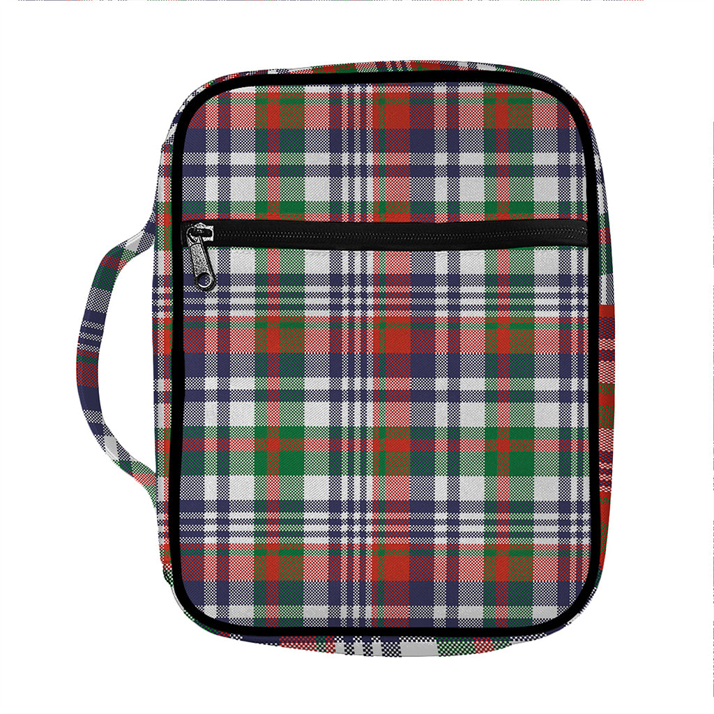 Christmas Madras Plaid Print Front Pocket Bible Bag
