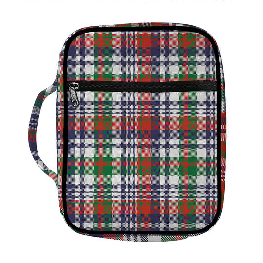Christmas Madras Plaid Print Front Pocket Bible Bag