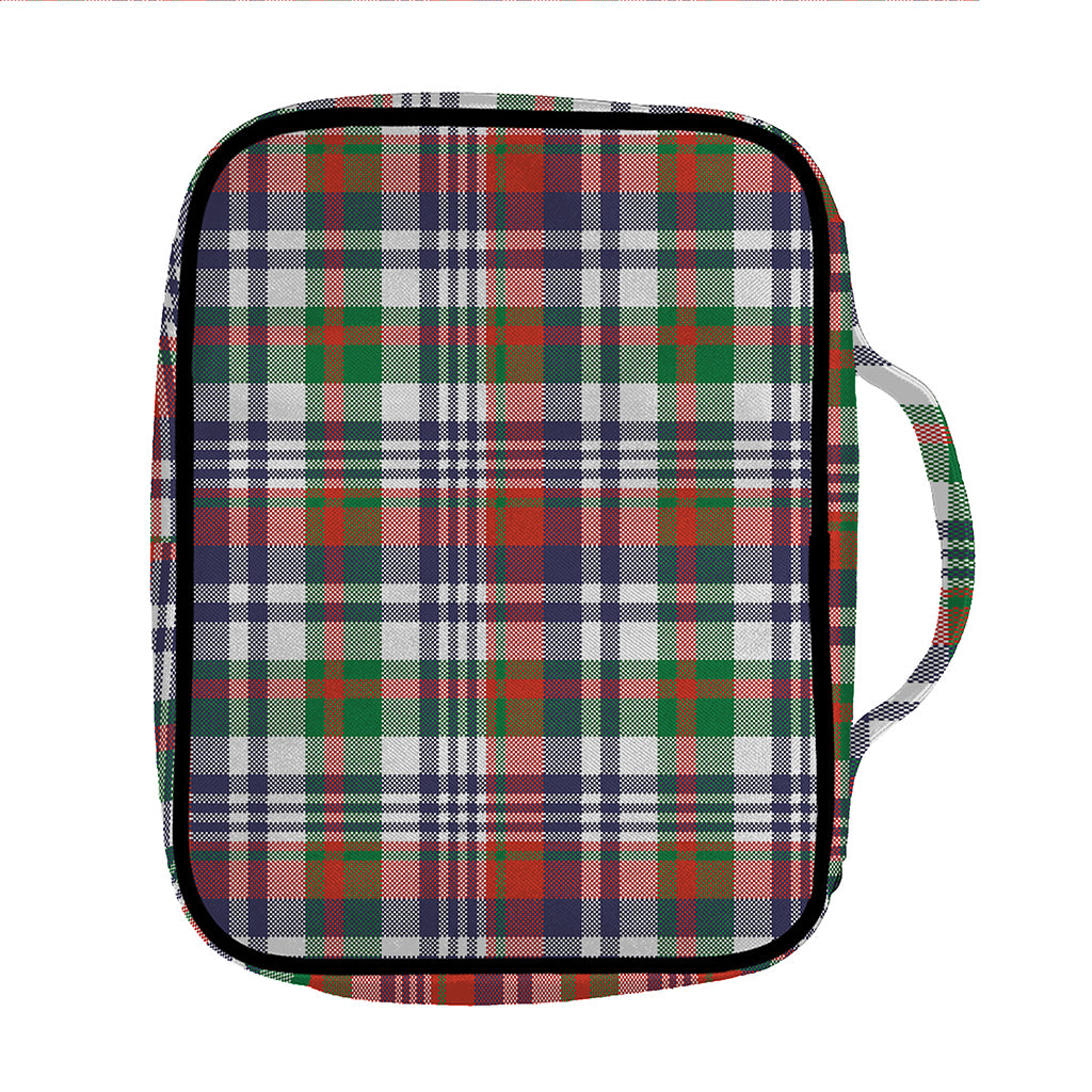 Christmas Madras Plaid Print Front Pocket Bible Bag