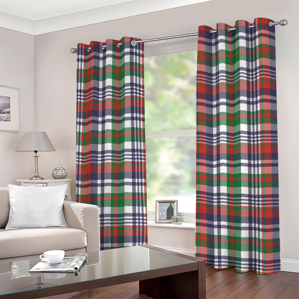 Christmas Madras Plaid Print Grommet Curtains