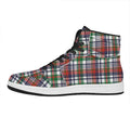 Christmas Madras Plaid Print High Top Leather Sneakers