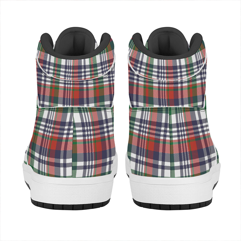 Christmas Madras Plaid Print High Top Leather Sneakers