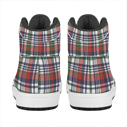 Christmas Madras Plaid Print High Top Leather Sneakers