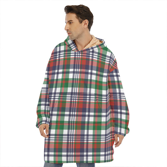 Christmas Madras Plaid Print Hoodie Blanket