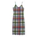 Christmas Madras Plaid Print Jersey Midi Cami Dress