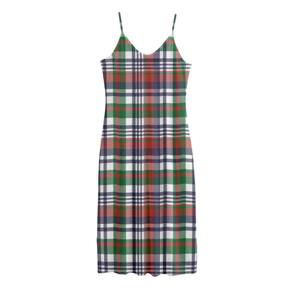 Christmas Madras Plaid Print Jersey Midi Cami Dress
