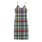 Christmas Madras Plaid Print Jersey Midi Cami Dress