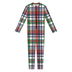 Christmas Madras Plaid Print Jumpsuit