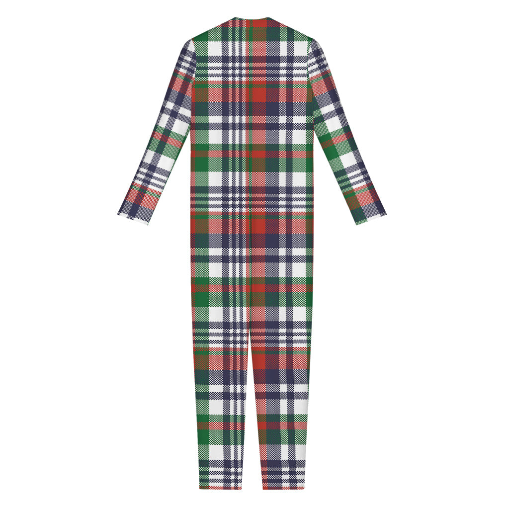 Christmas Madras Plaid Print Jumpsuit