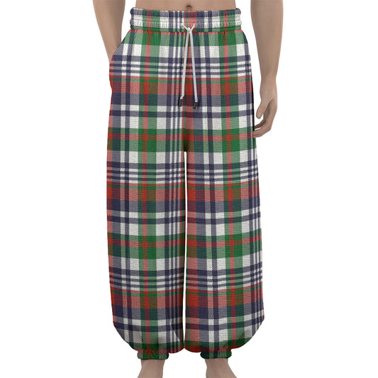 Christmas Madras Plaid Print Lantern Pants