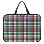 Christmas Madras Plaid Print Laptop Sleeve With Handle