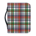 Christmas Madras Plaid Print Leather Bible Cover