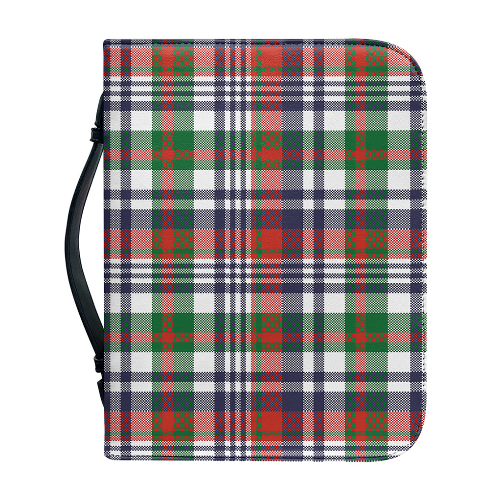 Christmas Madras Plaid Print Leather Bible Cover