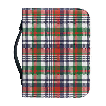 Christmas Madras Plaid Print Leather Bible Cover