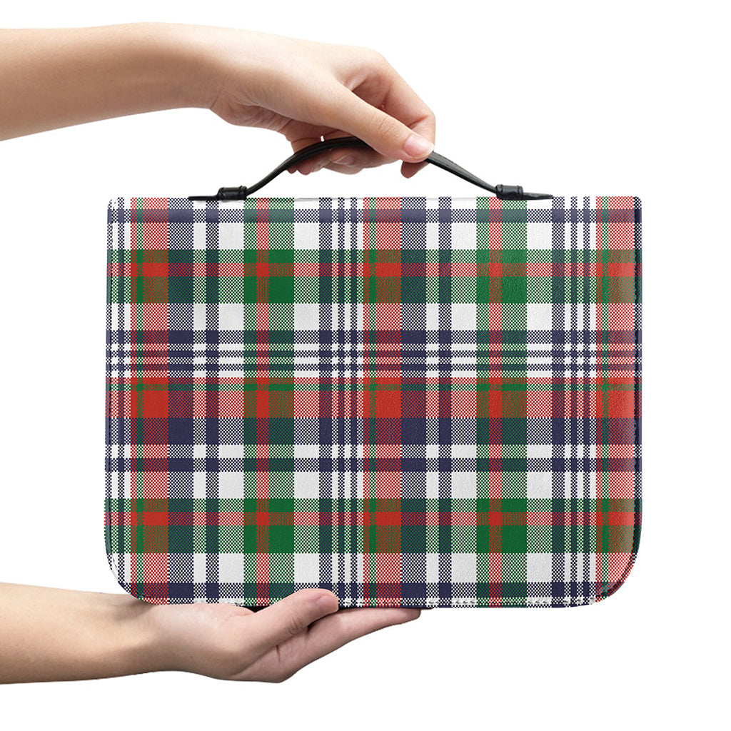 Christmas Madras Plaid Print Leather Bible Cover