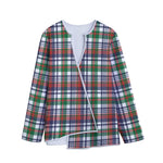 Christmas Madras Plaid Print Long Sleeve Short Coat