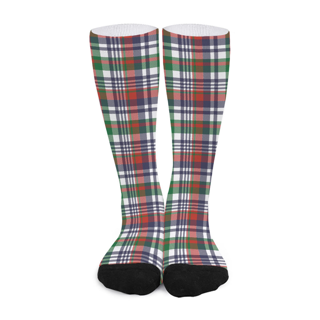 Christmas Madras Plaid Print Long Socks