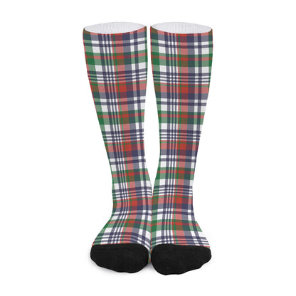 Christmas Madras Plaid Print Long Socks