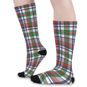 Christmas Madras Plaid Print Long Socks