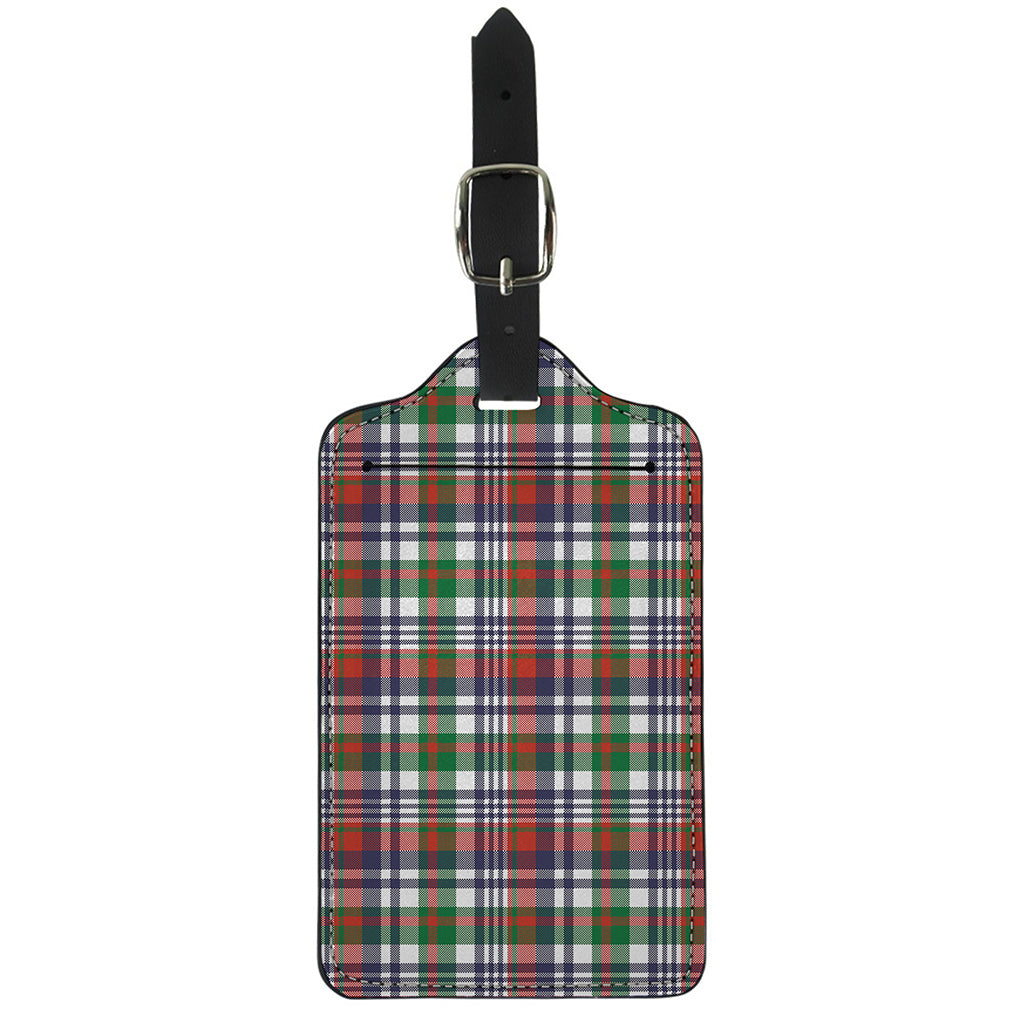 Christmas Madras Plaid Print Luggage Tag