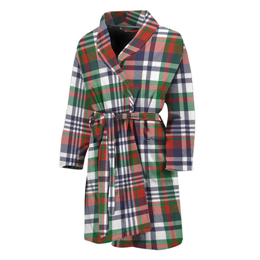 Christmas Madras Plaid Print Men's Bathrobe
