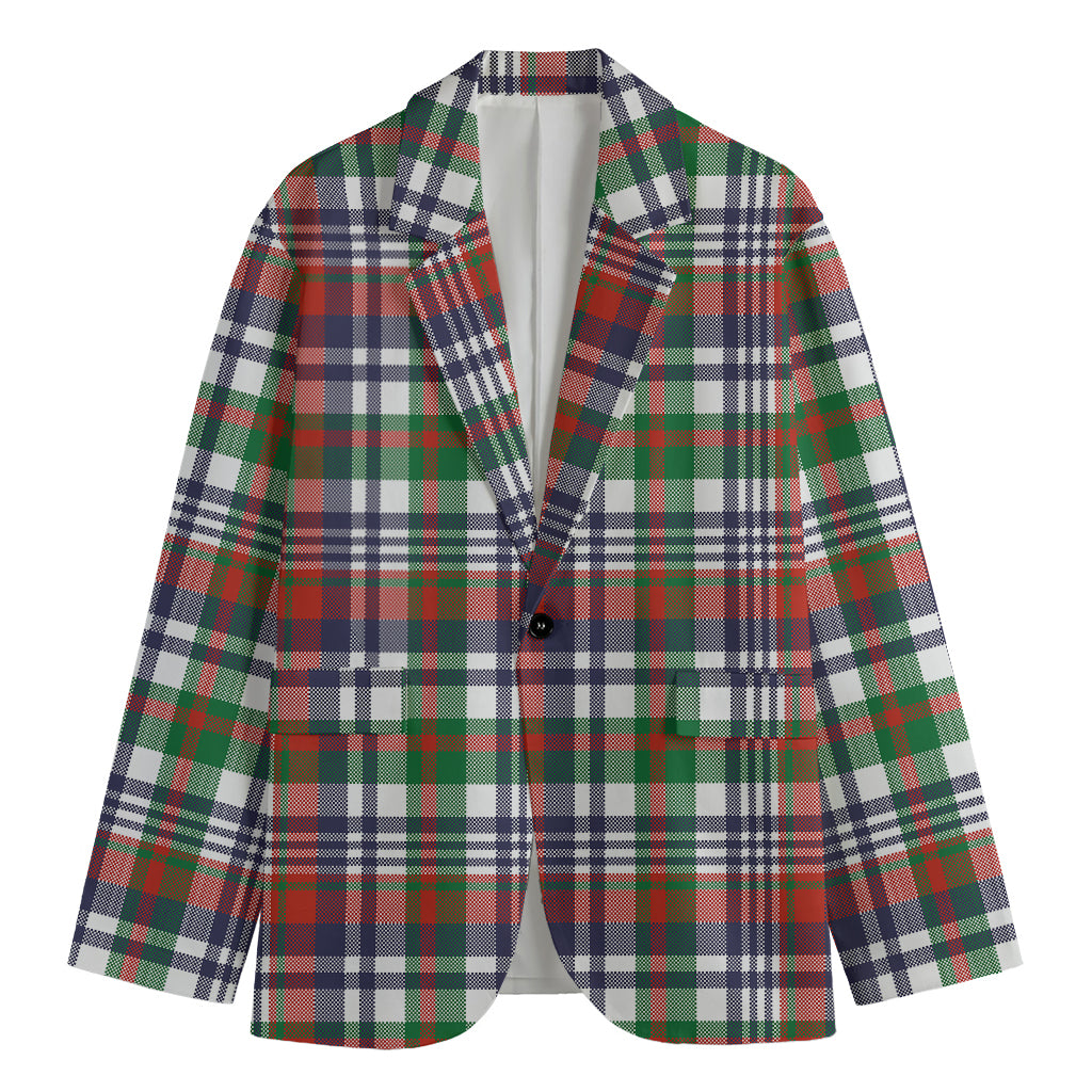 Christmas Madras Plaid Print Men's Blazer