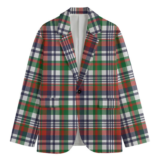 Christmas Madras Plaid Print Men's Blazer