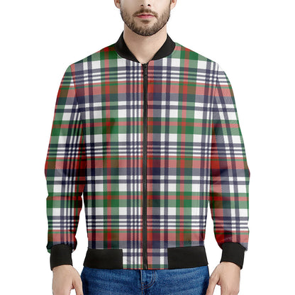 Christmas Madras Plaid Print Men's Bomber Jacket
