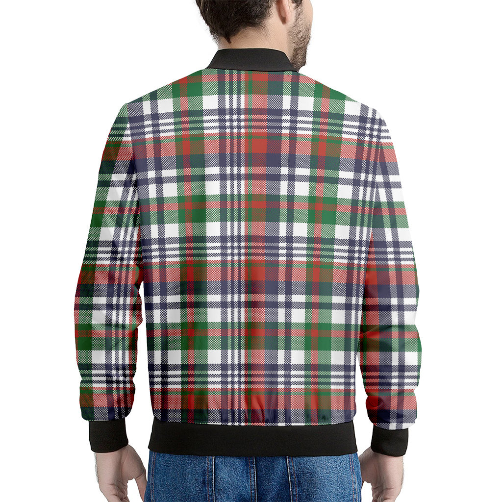 Christmas Madras Plaid Print Men's Bomber Jacket