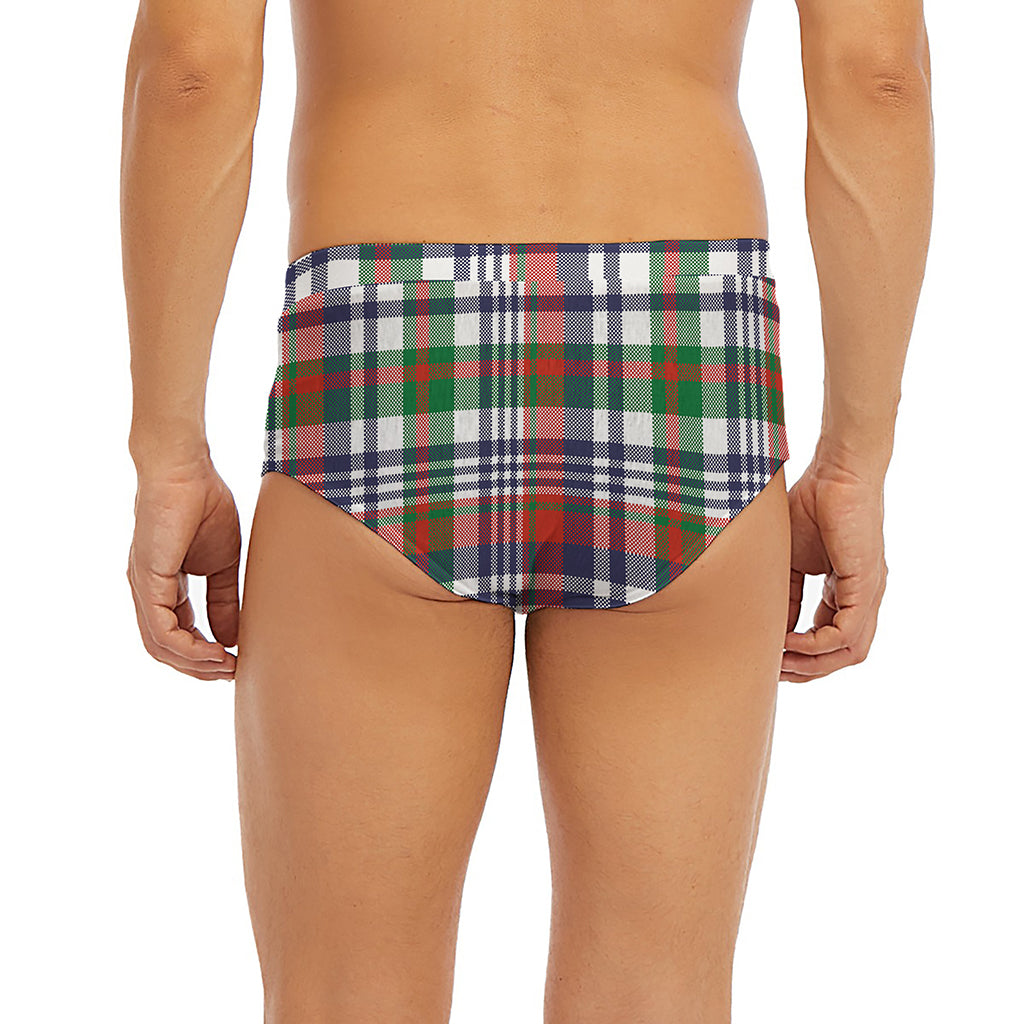 Christmas Madras Plaid Print Men's Briefs