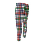 Christmas Madras Plaid Print Men's Compression Pants