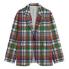 Christmas Madras Plaid Print Men's Cotton Blazer