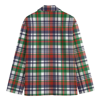 Christmas Madras Plaid Print Men's Cotton Blazer