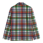 Christmas Madras Plaid Print Men's Cotton Blazer