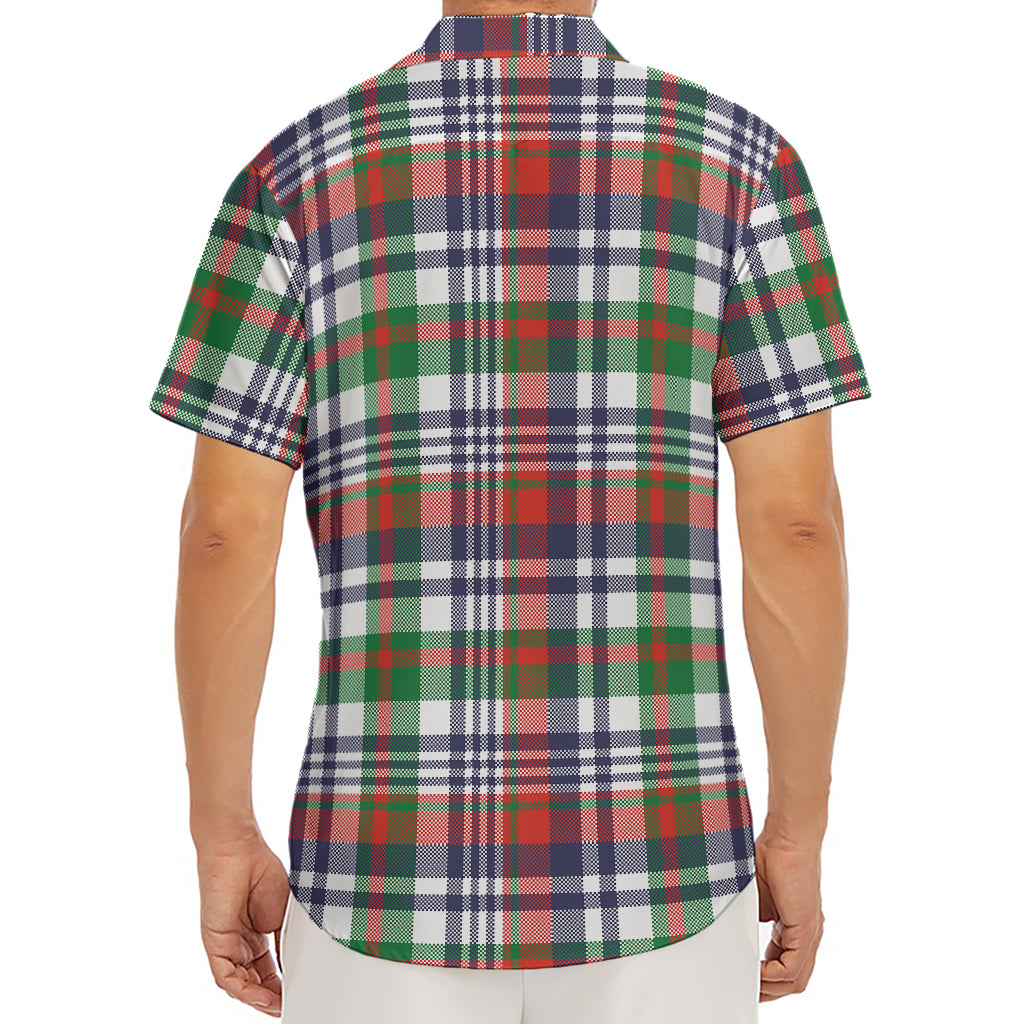 Christmas Madras Plaid Print Men's Deep V-Neck Shirt