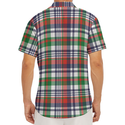 Christmas Madras Plaid Print Men's Deep V-Neck Shirt